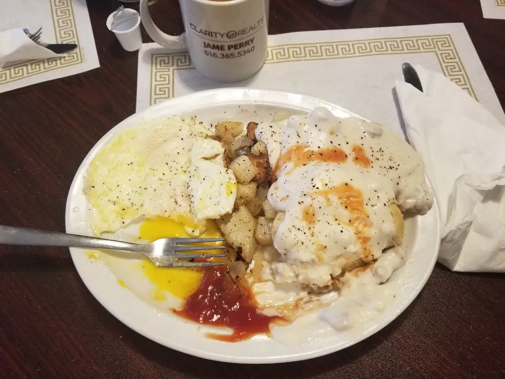 Biscuits and Gravy with Two over Easy Right on Top